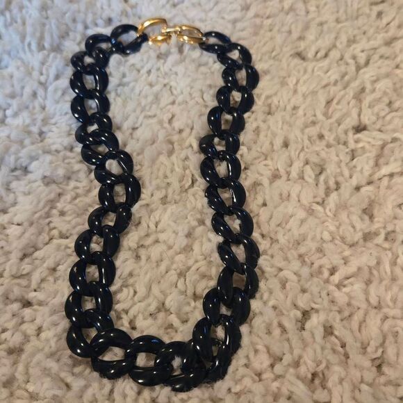 Vintage Napier Navy Blue Metal Chain Link Necklace - Picture 6 of 8